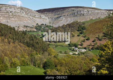 Eglwyseg Mountain from the Horseshoe Pass, near Llangollen, Denbighshire, Wales Stock Photo