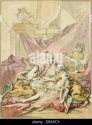 The Pasha in His Harem, ca 1735-1739. Artist: Boucher, François (1703-1770) Stock Photo