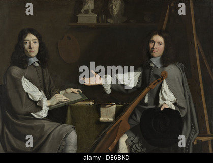 Double Portrait of both Artists, 1654. Artist: Champaigne, Philippe, de (1602-1674) Stock Photo