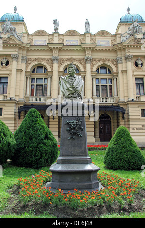 The statue of Aleksander Fredro (June 20, 1793 – July 15, 1876) was a Polish poet, playwright and author. Stock Photo