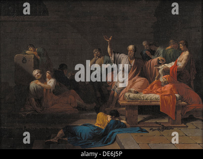 The Death of Socrates, ca 1786. Artist: Peyron, Jean-François-Pierre (1744-1814) Stock Photo