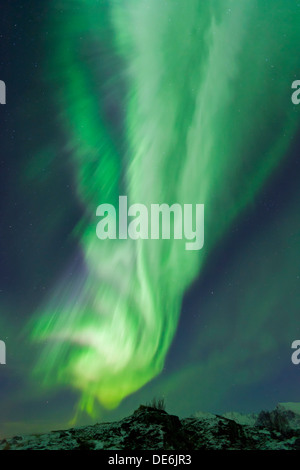 Northern Lights / Aurora borealis, spectacular weather phenomenon showing natural light display in the sky at night, Scandinavia Stock Photo