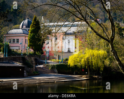 The Grand Pavilion next to the River Derwent in Matlock Bath a spa village resort in the Derbyshire Dales Peak District England Stock Photo