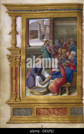 Christ Washing the Feet of the Apostles, 1500-1550. Artist: Master of Claude de France (active 1500-1550) Stock Photo