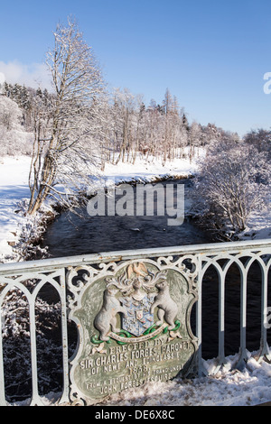 Bridge over the River Don with Forbes Coat of Arms Stock Photo - Alamy