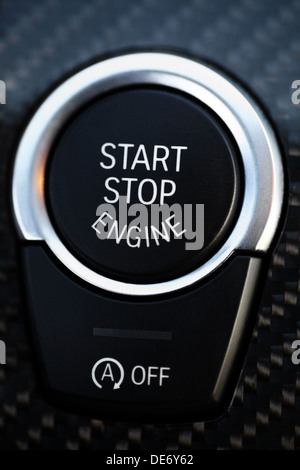 Detail on the start button in a car Stock Photo