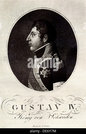 Portrait of Gustav IV Adolf of Sweden, Early 19th cen.. Artist: Anonymous Stock Photo