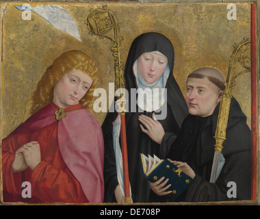 Saints John the Evangelist, Scholastica and Benedict (The Liesborn Altarpiece), ca. 1470-1480. Artist: Master of Liesborn (15th century) Stock Photo