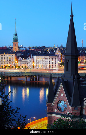 Night view of Stockholm old city Stock Photo