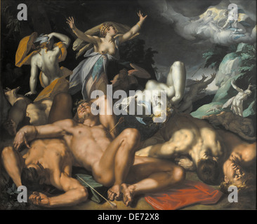 Apollo and Diana Punishing Niobe by Killing her Children, 1591. Artist: Bloemaert, Abraham (1566-1651) Stock Photo