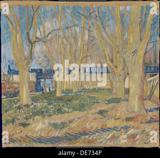 The viaduct in Arles. The blue train, 1888. Artist: Gogh, Vincent, van (1853-1890) Stock Photo