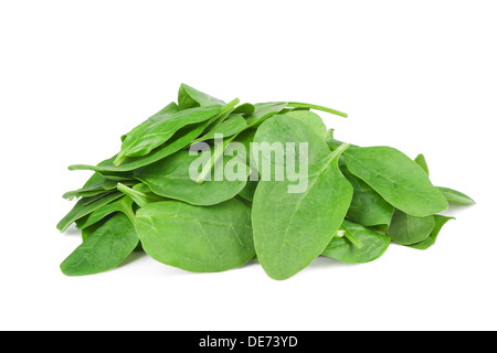 fresh spinach leaves isolated on white background Stock Photo