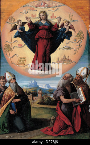 The Immaculate Conception with saints, c. 1535-1550. Artist: Garofalo, Benvenuto Tisi da (1481-1559) Stock Photo