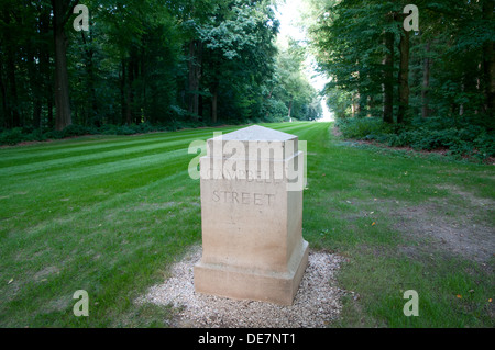 Memorial stone in South African National Memorial Delville Wood, Somme, France Stock Photo