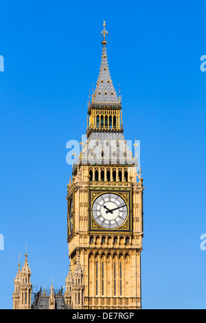 Big Ben clock face, and the Elizabeth Tower. Palace of Westminster, London, UK. Stock Photo