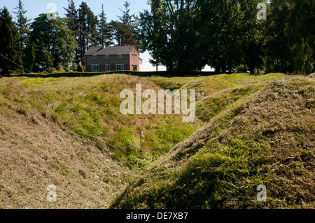 Preserved WWI trench in Beaumont-Hamel Newfoundland Memorial Park, Somme Stock Photo