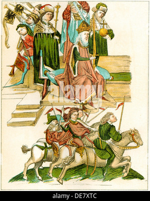 Frederick I receives Brandenburg, 15th century. Stock Photo