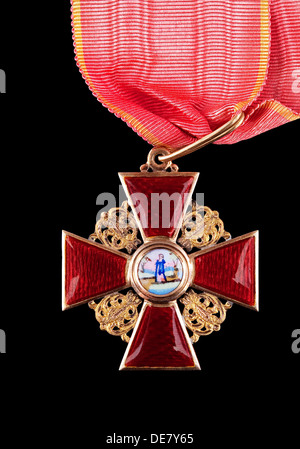 Order of St. Anne, Second Class, 1880s. Artist: Orders, decorations and medals Stock Photo