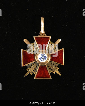 Badge of the Order of Saint Anna, Third Class, Late 18th cent.. Artist: Orders, decorations and medals Stock Photo