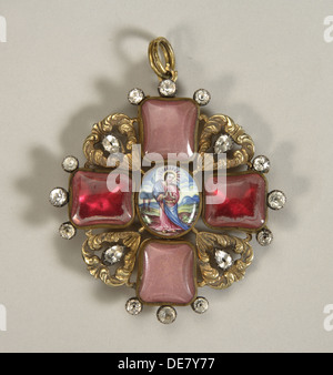 Badge of the Order of Saint Anna with Diamonds, Late 18th cent.. Artist: Orders, decorations and medals Stock Photo