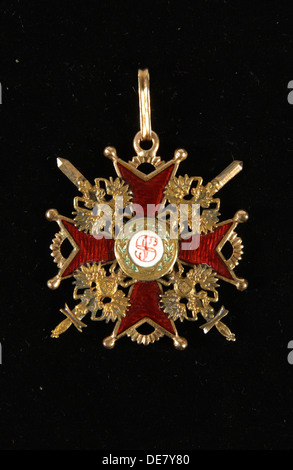 The Badge of the Order of Saint Stanislaus, Third Class. Artist: Orders, decorations and medals Stock Photo