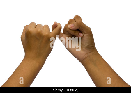 Two coupled hands, isolated on white background Stock Photo