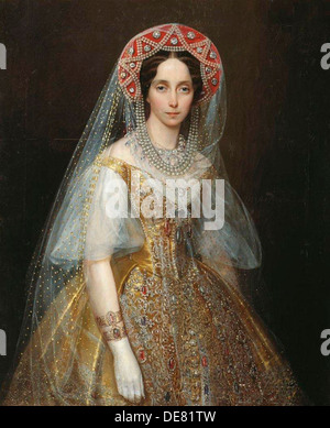 Portrait of Grand Duchess Maria Alexandrovna (1824-1880), future Empress of Russia, 1840s. Stock Photo