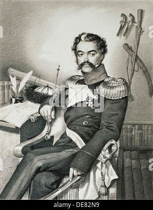 Portrait of Denis Davydov (1784-1839), soldier and poet, early 19th century. Stock Photo