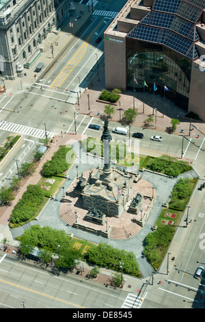 SOLDIERS AND SAILORS MONUMENT PUBLIC SQUARE DOWNTOWN CLEVELAND CUYAHOGA COUNTY OHIO USA Stock Photo