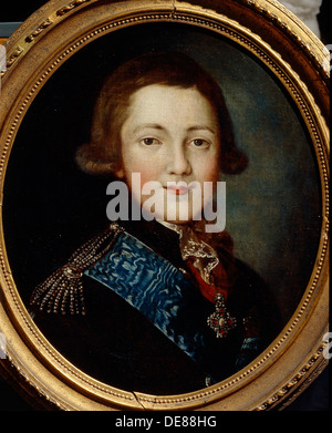 Portrait of Grand Duke Alexander Pavlovich of Russia. Artist: Anonymous, 18th century Stock Photo