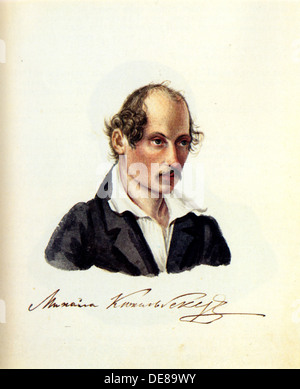 Portrait of Decembrist Mikhail Kuechelbecker (1798-1859), 1831. Artist: Bestuzhev, Nikolai Alexandrovich (1791-1855) Stock Photo