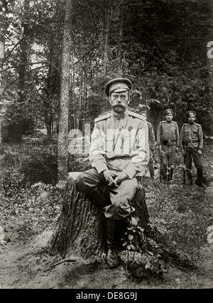 Nicholas II of Russia (1868-1918). March 1917. Stock Photo