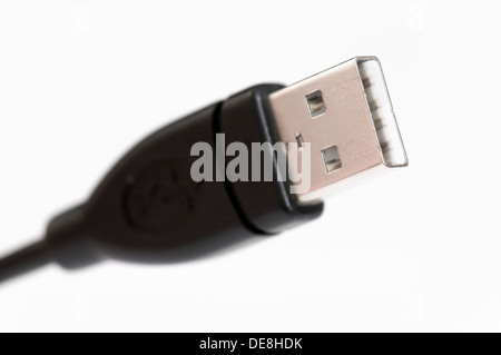 Close up of USB cable on white background Stock Photo