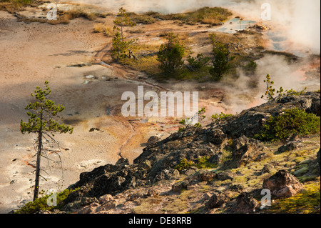 Photograph of the Artist Paint Pots area found in Yellowstone National Park, Wyoming. Stock Photo
