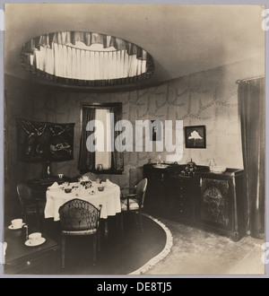 The living room interior from the 1920s-1930s reflects the design ...