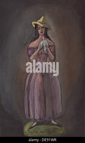 Woman in purple (Olga Glebova-Sudeikina). Artist: Sudeykin, Sergei Yurievich (1882-1946) Stock Photo