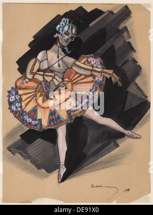 The Fairy Doll. Costume design for Anna Pavlova, 1924. Artist: Sudeykin, Sergei Yurievich (1882-1946) Stock Photo