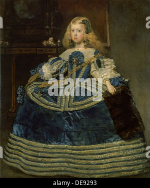 Infanta Margarita Teresa (1651-1673) in a Blue Dress, 1659. Artist: Velàzquez, Diego (1599-1660) Stock Photo