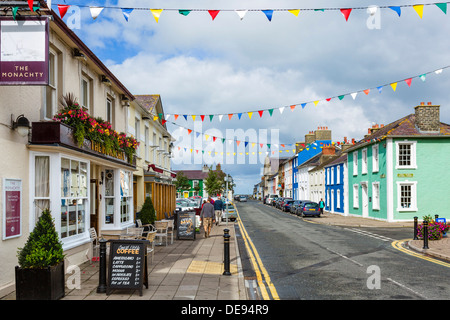 The Monachty pub and hotel on Market Street in the seaside village of Aberaeron, Ceredigion, Wales, UK Stock Photo