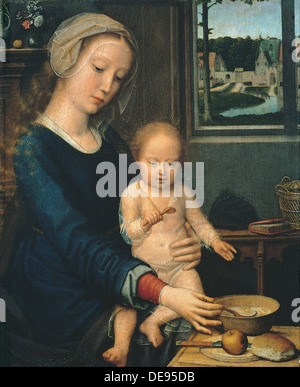 Madonna and Child with the Milk Soup, 1510-1515. Artist: David, Gerard (ca. 1460-1523) Stock Photo