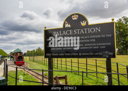 The Train Station to take you to the Pleasure Gardens at Blenheim Palace in Woodstock, Oxfordshire, England Stock Photo