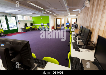 unoccupied computer room Infant School Stock Photo