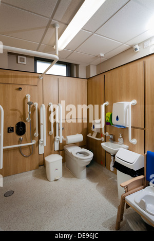 disabled school toilet and shower bathroom Stock Photo
