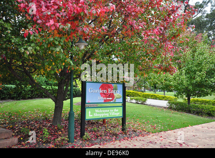 Entry's plaque to the Hunter Valley Gardens in Pokolbin, New South Wales, Australia. Stock Photo