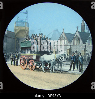 London Horse Bus Victorian period Stock Photo