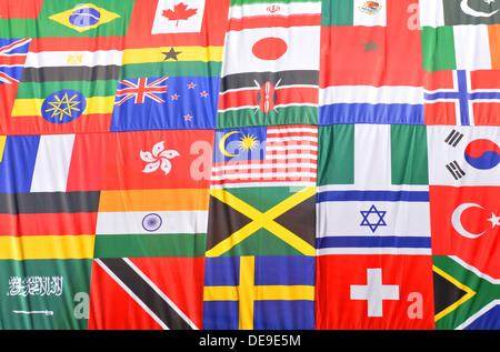 Intal Flags Collage with Flags all countries of world background close up Stock ...