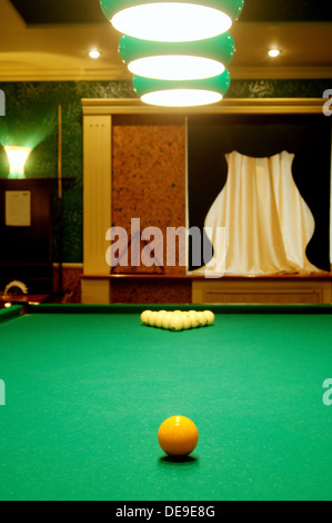 Room for game in billiards in hotel Stock Photo