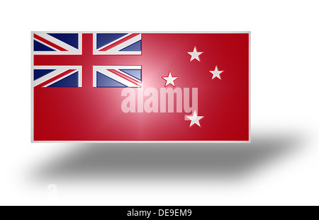 Civil ensign of New Zealand (Red Ensign). Stylized I. Stock Photo