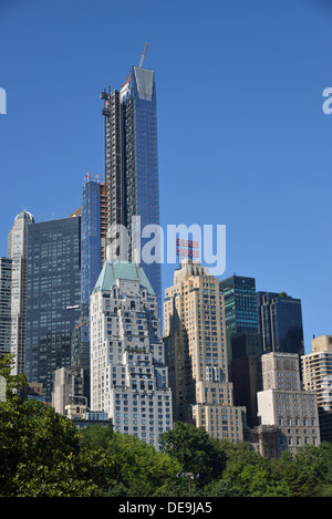 Apartmenthouses Central Park South, Manhattan, New York City, New York, USA Stock Photo