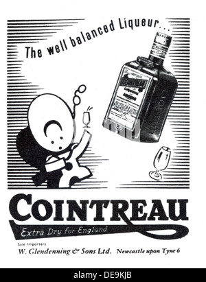 Cointreau orange flavoured liqueur advert in 1954 Stock Photo